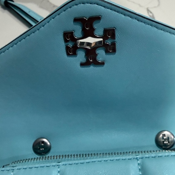 Tory Burch Mini Kira Top Handle Bag (paid $398). See receipt . Baby blue - Picture 6 of 14